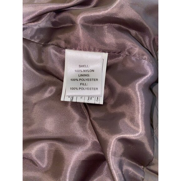 Womens Taupe Quilted Jacket With Embroidered Design By Tahari - Zipper Closure F - Picture 5 of 8